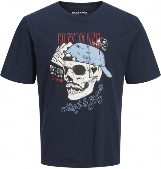 Jack & Jones Roxbury T-Shirt Navy - T-shirts - Grote Maten T-shirts Heren