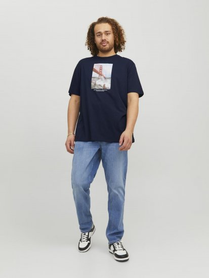 Jack & Jones Copenhagen Photo T-Shirt Navy - T-shirts - Grote Maten T-shirts Heren