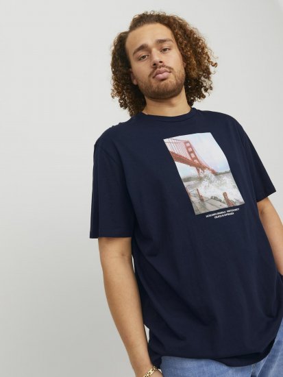 Jack & Jones Copenhagen Photo T-Shirt Navy - T-shirts - Grote Maten T-shirts Heren