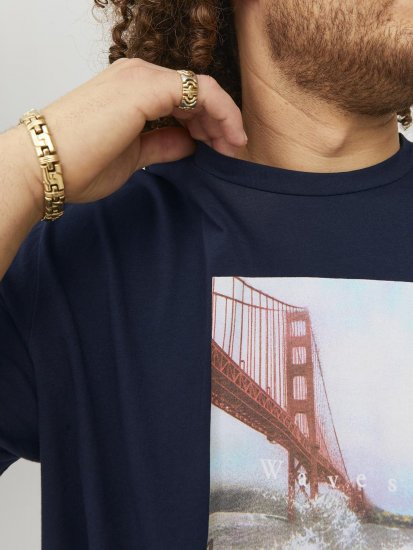 Jack & Jones Copenhagen Photo T-Shirt Navy - T-shirts - Grote Maten T-shirts Heren