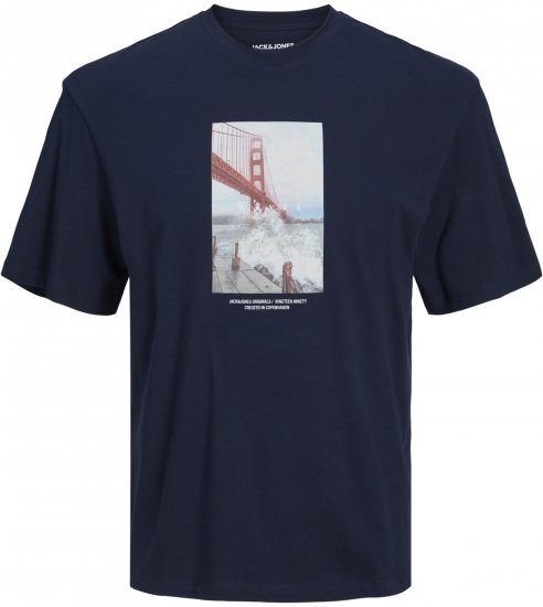 Jack & Jones Copenhagen Photo T-Shirt Navy - T-shirts - Grote Maten T-shirts Heren