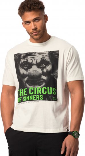 STHUGE T-Shirt Circus Of Sinners White - T-shirts - Grote Maten T-shirts Heren