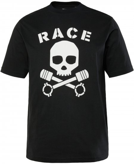 JP1880 T-Shirt Short Sleeve Skull Race Black - T-shirts - Grote Maten T-shirts Heren