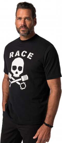 JP1880 T-Shirt Short Sleeve Skull Race Black - T-shirts - Grote Maten T-shirts Heren