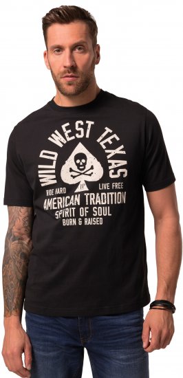 JP1880 T-Shirt 2-Pack Wild West Black And White - T-shirts - Grote Maten T-shirts Heren