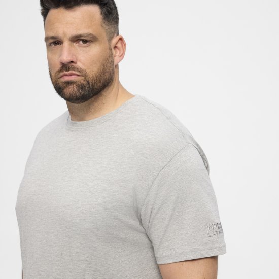 North Latitude T-Shirt O-Neck Grey Melange TALL - TALL T-shirts - TALL T-Shirts Heren