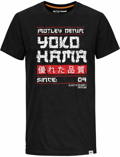 Motley Denim Swindon T-shirt Black - T-shirts - Grote Maten T-shirts Heren