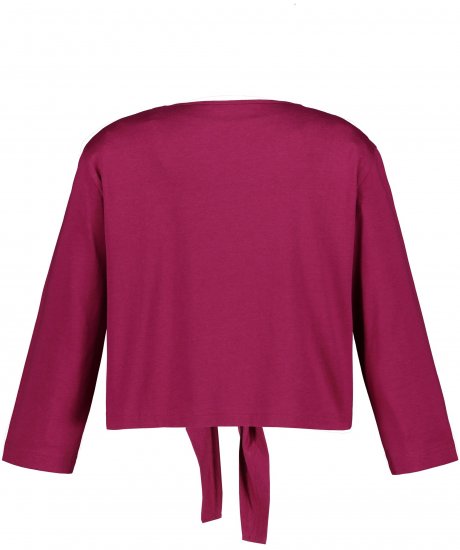 Ulla Popken Versatile Surplice Wrap Tie Hem Bolero Top Magnolia Red - T-shirts - 
