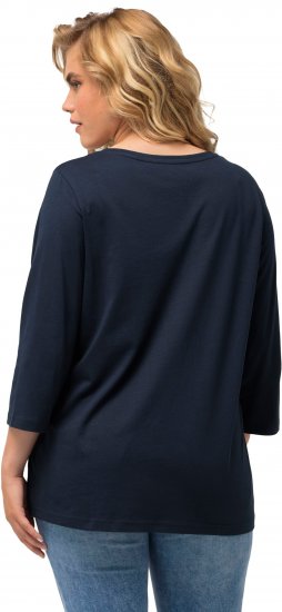 Ulla Popken City Name Graphic Tee Navy - Bedrukte T-shirts voor dames - 