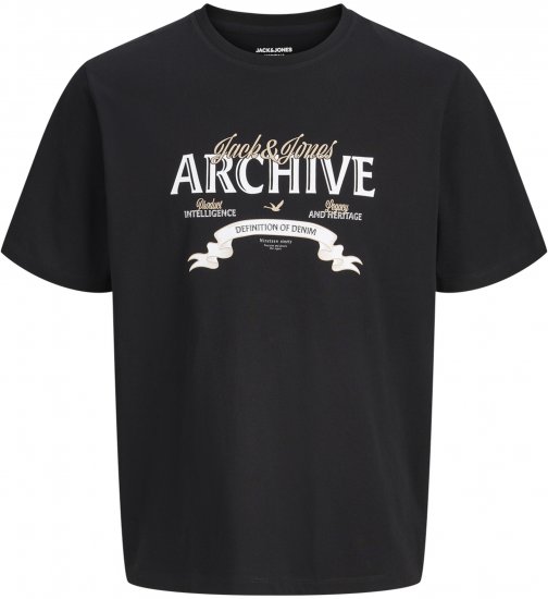 Jack & Jones Dover Denim O-Neck T-Shirt Black - T-shirts - Grote Maten T-shirts Heren