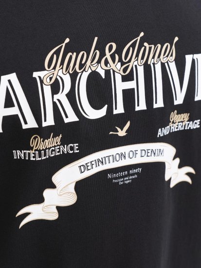 Jack & Jones Dover Denim O-Neck T-Shirt Black - T-shirts - Grote Maten T-shirts Heren