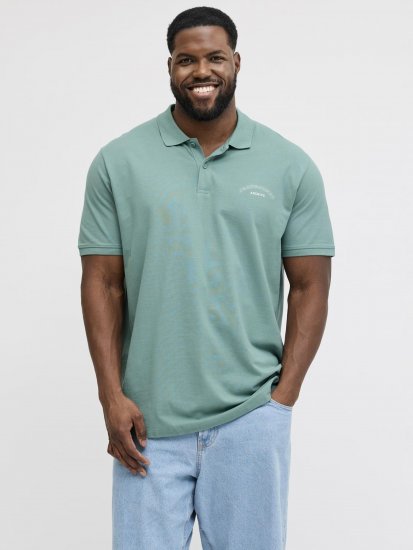 Jack & Jones College Logo Short Sleeve Polo Turquoise - Polo shirts - Grote Maten Poloshirts Heren