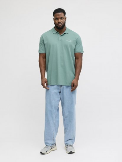 Jack & Jones College Logo Short Sleeve Polo Turquoise - Polo shirts - Grote Maten Poloshirts Heren