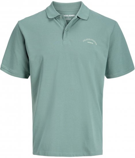 Jack & Jones College Logo Short Sleeve Polo Turquoise - Polo shirts - Grote Maten Poloshirts Heren