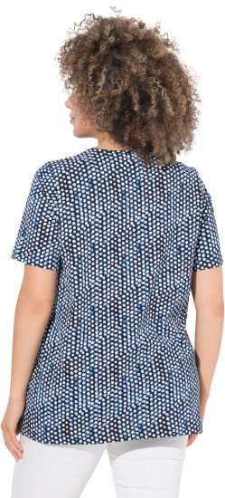 Ulla Popken So Many Dots Tee Navy Blue - Bedrukte T-shirts voor dames - 