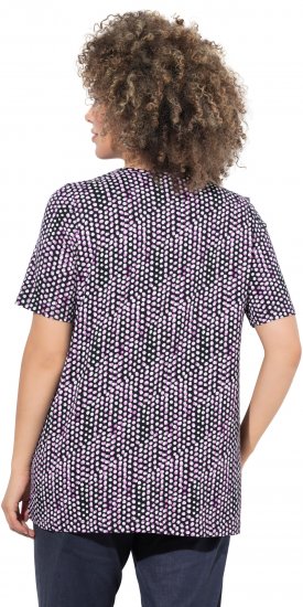 Ulla Popken So Many Dots Tee Light Heather - Bedrukte T-shirts voor dames - 