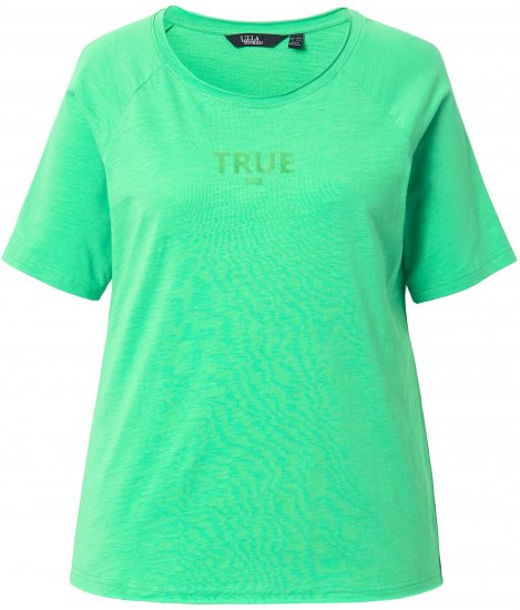 Ulla Popken TRUE Lettering Short Sleeve Tee Mint Green - Bedrukte T-shirts voor dames - 