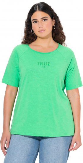 Ulla Popken TRUE Lettering Short Sleeve Tee Mint Green - Bedrukte T-shirts voor dames - 
