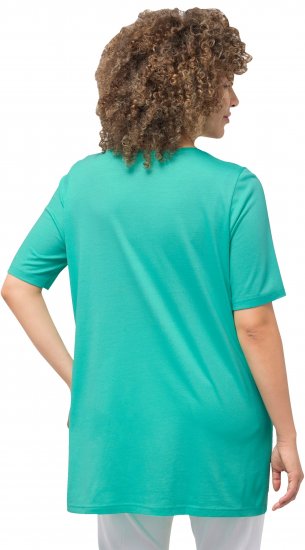 Ulla Popken Essential Front Pleat Tee Turquoise Green - T-shirts - 