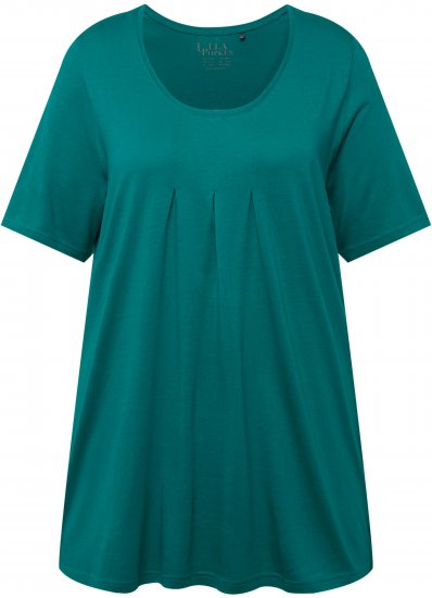 Ulla Popken Essential Front Pleat Tee Dark Emerald - T-shirts - 