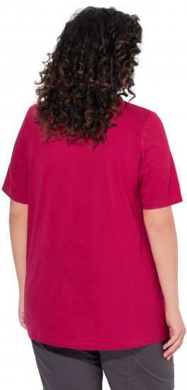 Ulla Popken Essential Front Pleat Tee Dark Raspberry - T-shirts - 