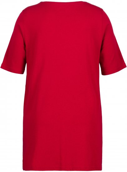 Ulla Popken Essential Front Pleat Tee Poppy - T-shirts - 