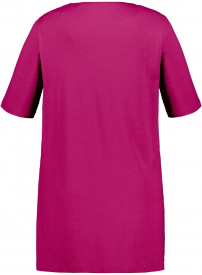 Ulla Popken Essential Front Pleat Tee Magnolia Red - T-shirts - 