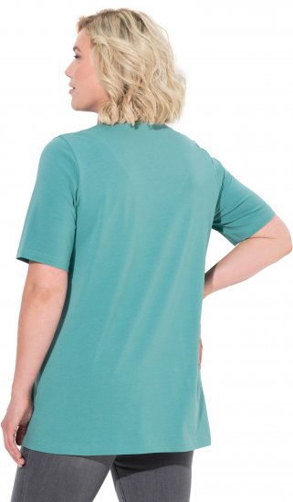 Ulla Popken Essential Notch Neck Stretch Tee Pale Green - T-shirts - 