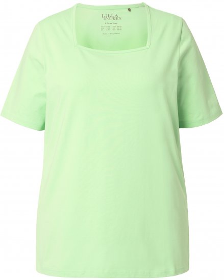 Ulla Popken Essential Square Neck Stretch Tee Light Green - T-shirts - 