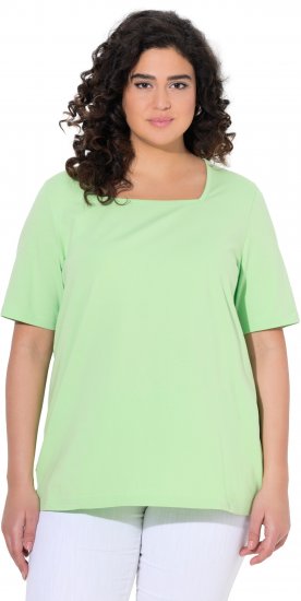 Ulla Popken Essential Square Neck Stretch Tee Light Green - T-shirts - 