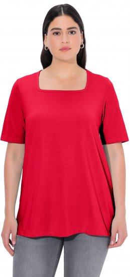 Ulla Popken Essential Square Neck Stretch Tee Red - T-shirts - 