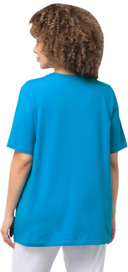 Ulla Popken Essential Square Neck Stretch Tee Sapphire Blue - T-shirts - 