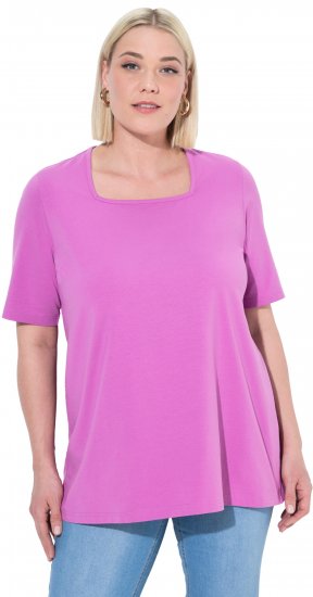 Ulla Popken Essential Square Neck Stretch Tee Cool Pink - T-shirts - 
