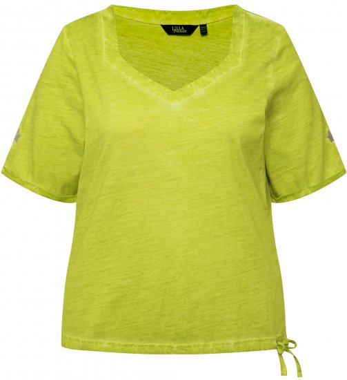 Ulla Popken Cold Dyed Sweetheart Neckline Short Sleeve Tee Apple Green - T-shirts - 