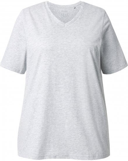 Ulla Popken Eco Cotton Basic T-Shirt 2-Pack Grey/Pink - T-shirts - 