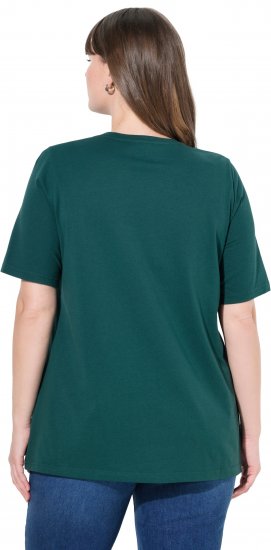 Ulla Popken Eco Cotton Basic T-Shirt 2-Pack Green/White - T-shirts - 