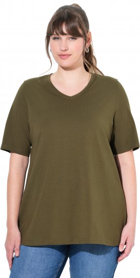 Ulla Popken Eco Cotton Basic T-Shirt 2-Pack Green/Black - T-shirts - 
