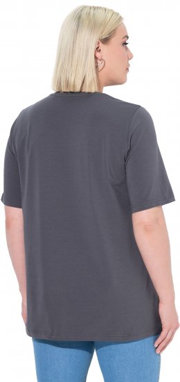 Ulla Popken Essential Round Neck Stretch Tee Graphite Grey - T-shirts - 