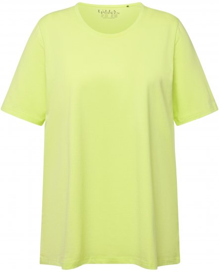 Ulla Popken Essential Round Neck Stretch Tee Lime Green - T-shirts - 
