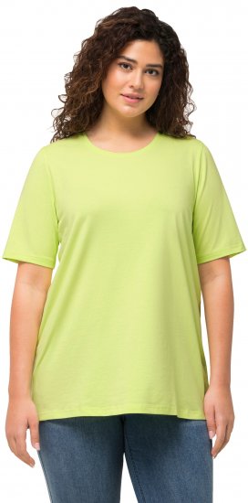Ulla Popken Essential Round Neck Stretch Tee Lime Green - T-shirts - 