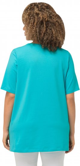 Ulla Popken Essential Round Neck Stretch Tee Deep Aqua - T-shirts - 