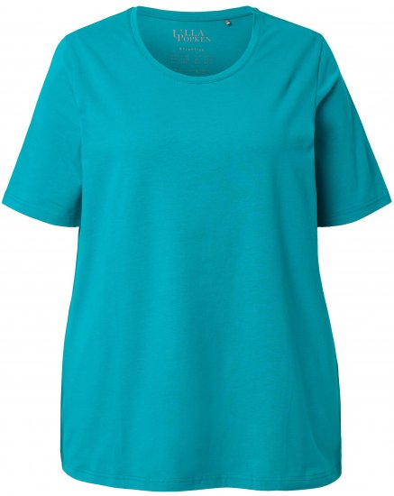 Ulla Popken Essential Round Neck Stretch Tee Teal - T-shirts - 