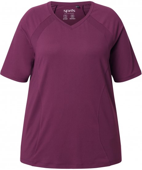 Ulla Popken Quick-Drying Short Sleeve T-Shirt Dark Cherry - T-shirts - 