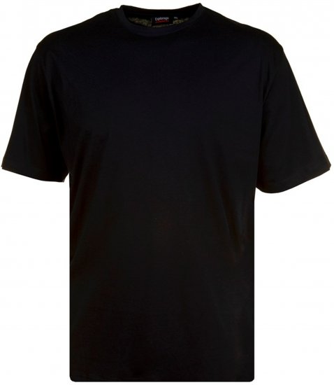 Espionage T015 Plain Crew Neck T-Shirt Black - T-shirts - Grote Maten T-shirts Heren