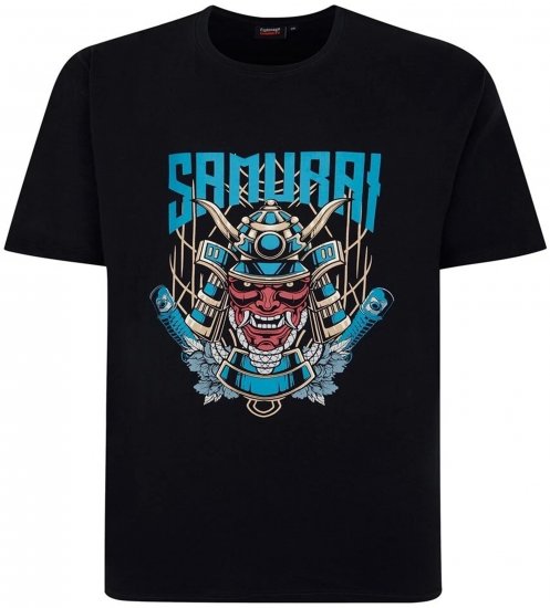 Espionage T429 Samurai Printed T-Shirt Navy - T-shirts met opdruk - T-shirts met opdruk grote maten