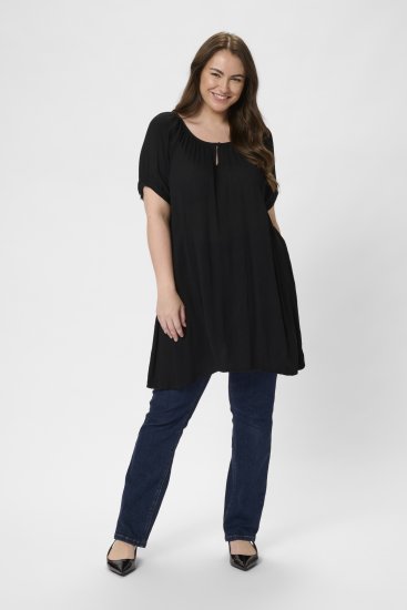 Kaffe Curve Ami Korte mouw Tuniek Diepzwart - T-shirts - 