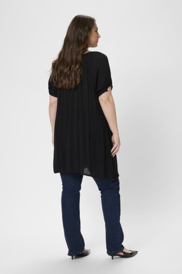 Kaffe Curve Ami Korte mouw Tuniek Diepzwart - T-shirts - 