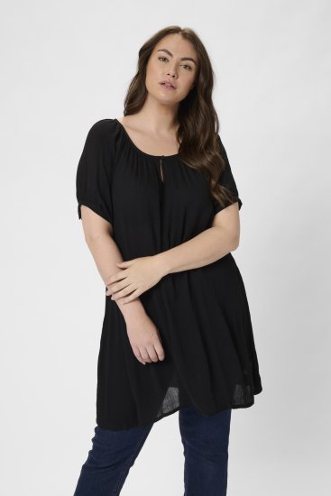 Kaffe Curve Ami Korte mouw Tuniek Diepzwart - T-shirts - 