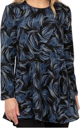 Scandinavian Caramel Swirls Tunic Blue - Bedrukte T-shirts voor dames - 