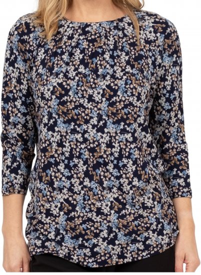 Scandinavian Caramel Tiny Flower Petals Blouse Light Blue - Bedrukte T-shirts voor dames - 